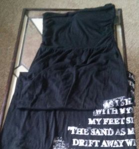 Maxi black strapless dress